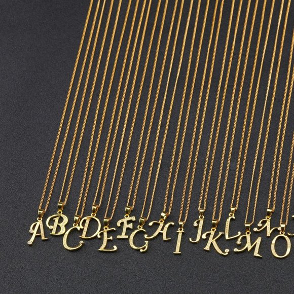Initial Alphabet Necklace 18K Gold Plated - Picture 1 of 5